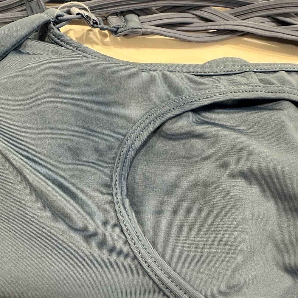 Sweat & Milk Strappy Nursing Sports Bra Womens Size M Blue Ribbed | Athleisure - Picture 9 of 9